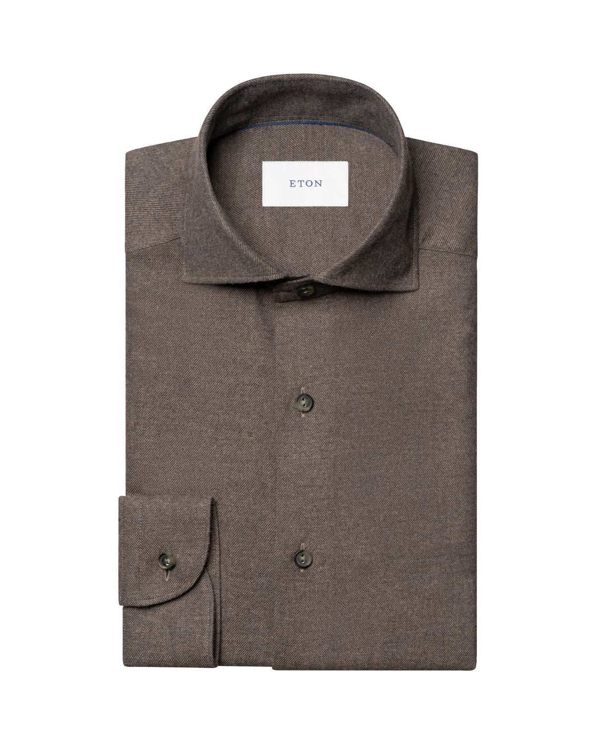 Eton Brown Soft Flannel Shirt 100015434 38