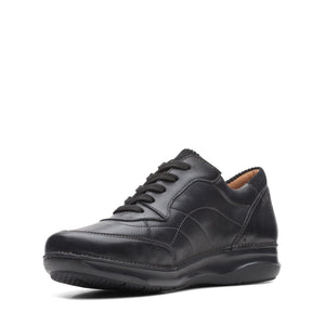 Clarks Appley Tie | Black Leather Lace Up Shoes