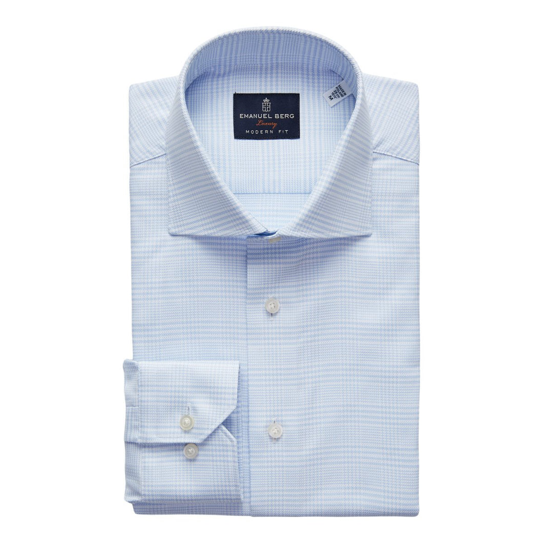 Emanuel Berg Blue Check Shirt Rialto SF19766