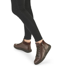 Ara | High Top Lace & Zip Leather Boots in Burgundy | 12.24451 Amarone