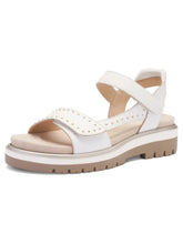 Load image into Gallery viewer, Ara White Velcro Sandals 21008 04