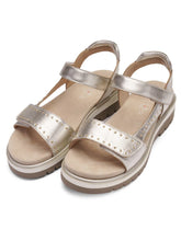 Load image into Gallery viewer, Ara Platinum Velcro Sandals 21008 11