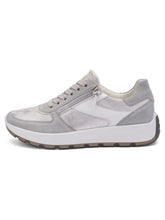 Load image into Gallery viewer, Ara | New York Wide H Fit Lace &amp; Zip Trainers in Grey &amp; Silver | 12-25112-20