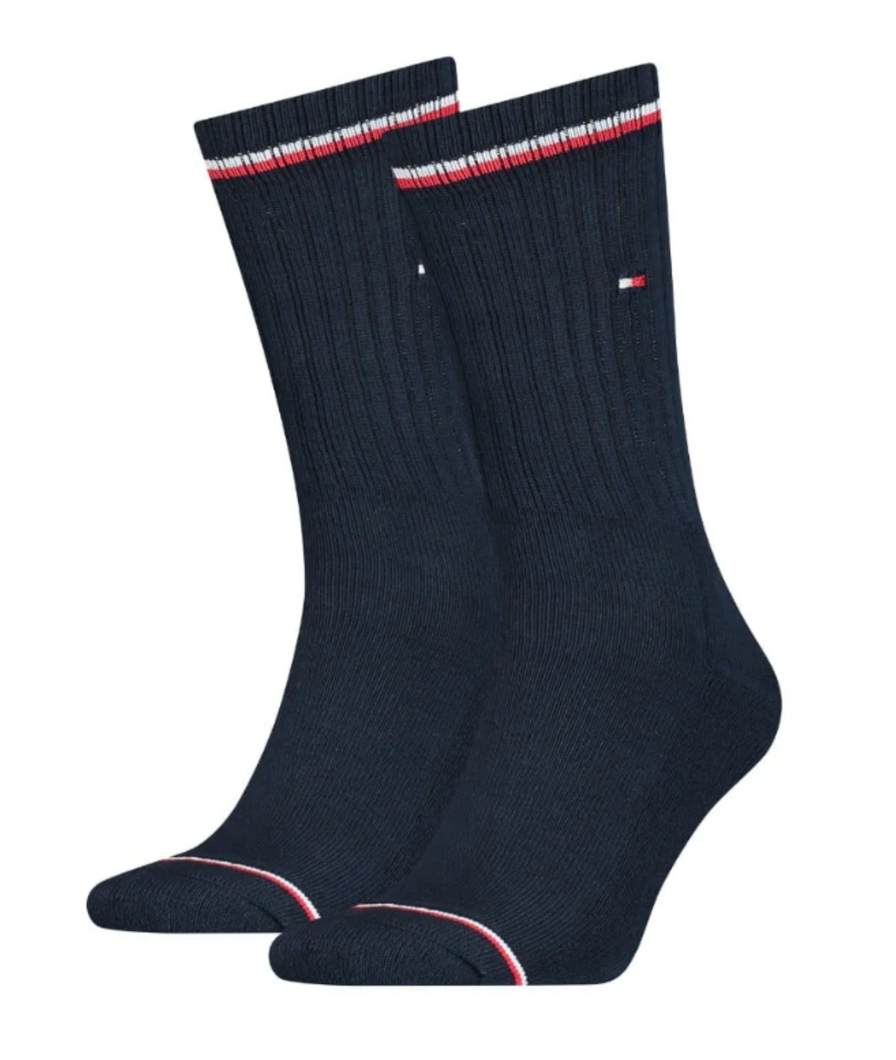 Tommy Hilfiger 100001096322 | 2 Pack Iconic Socks in Navy (Size 43-46)