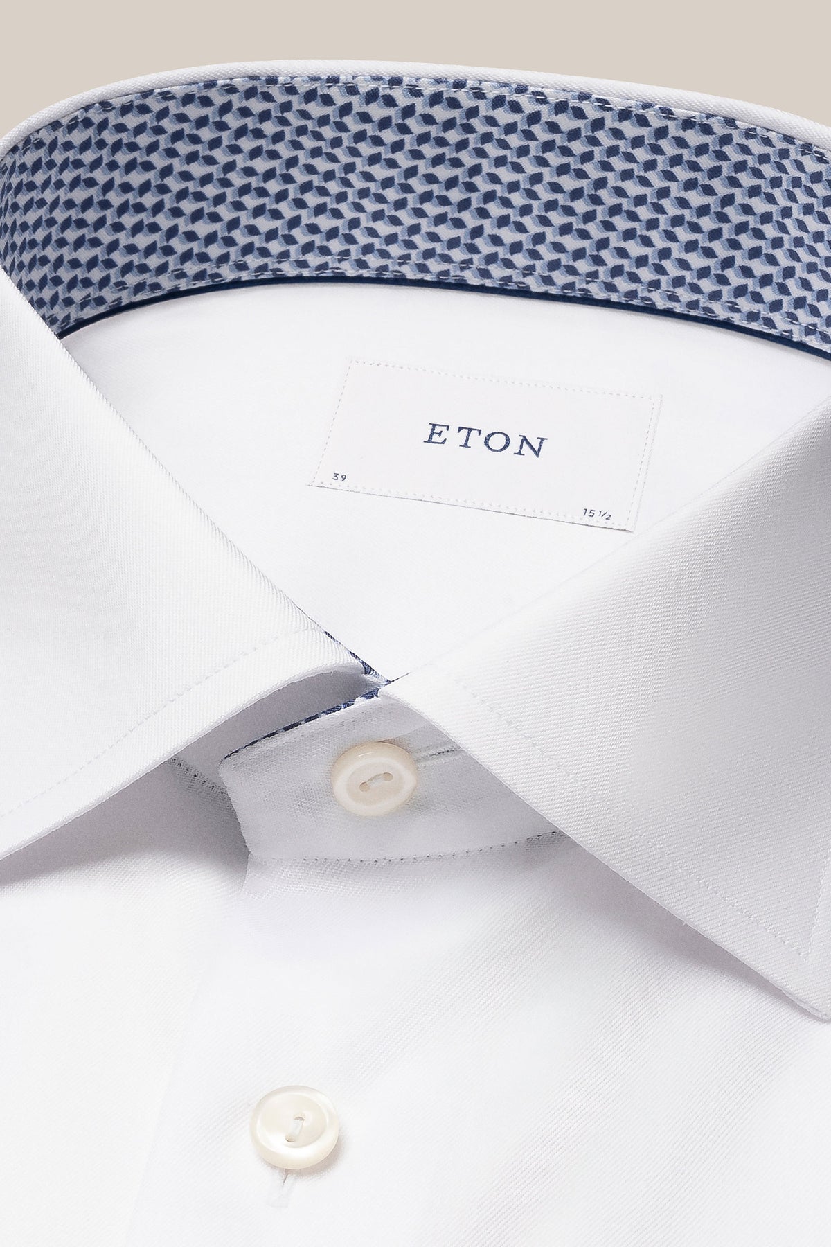 Eton White Shirt with Trim 100013587 00