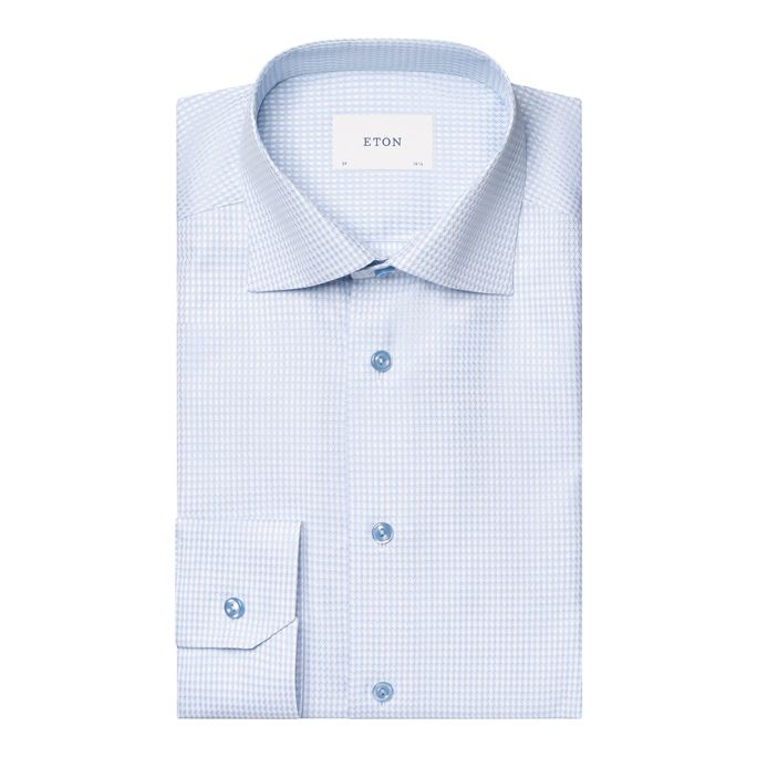 Eton Blue Dobby Shirt 100013588 21