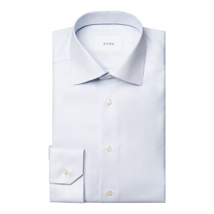 Eton Blue Dobby Shirt 100013604 21