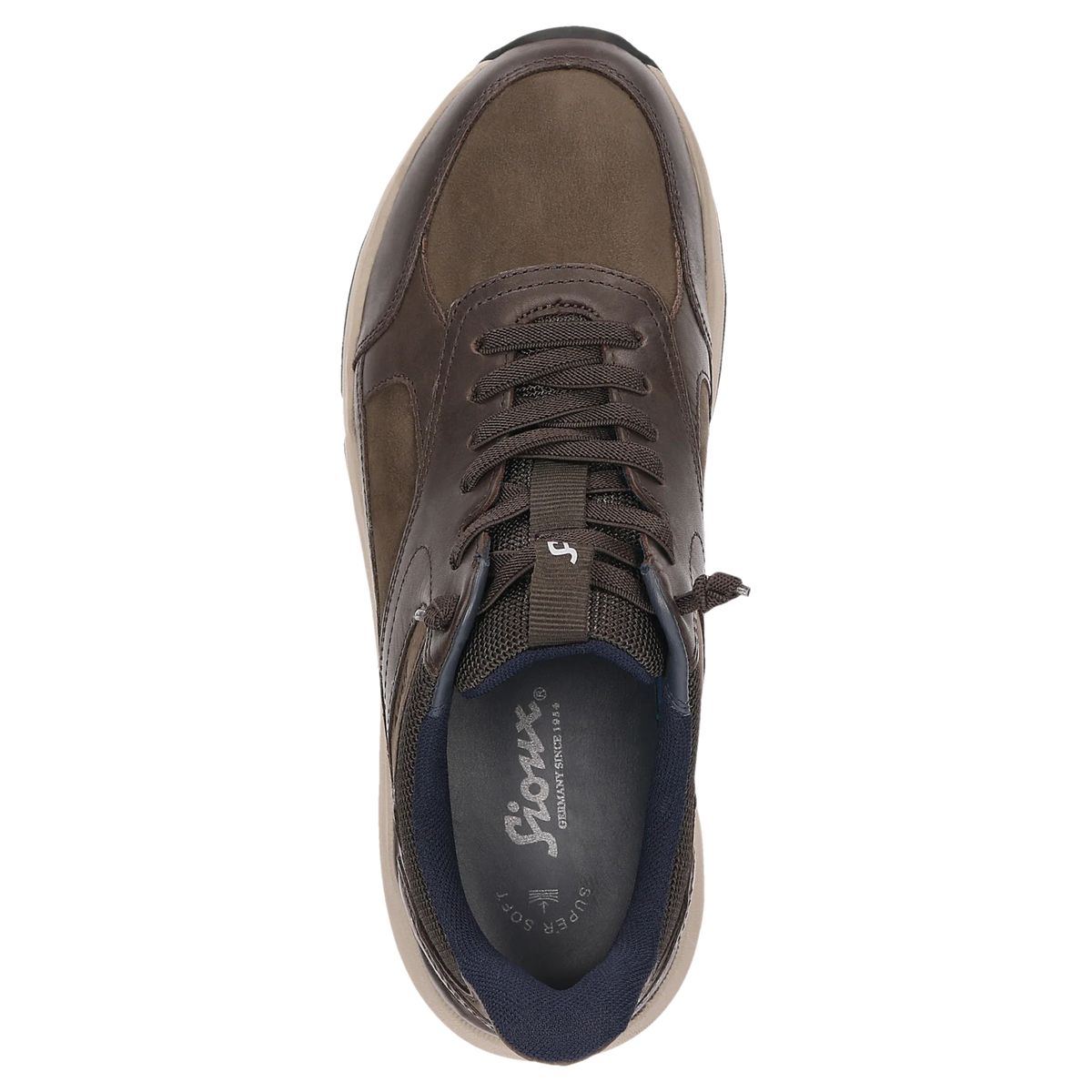 Sioux Dark Brown Elastic Lace Shoe 13042