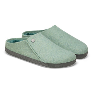 Birkenstock 1025102 | Zermet Sherling Slippers in Matcha Green