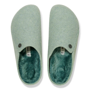 Birkenstock 1025102 | Zermet Sherling Slippers in Matcha Green