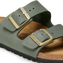 Load image into Gallery viewer, Birkenstock 1025762 | Arizona Natural Leather Nubuck Sandals in Thyme Green