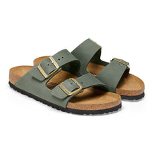 Load image into Gallery viewer, Birkenstock 1025762 | Arizona Natural Leather Nubuck Sandals in Thyme Green