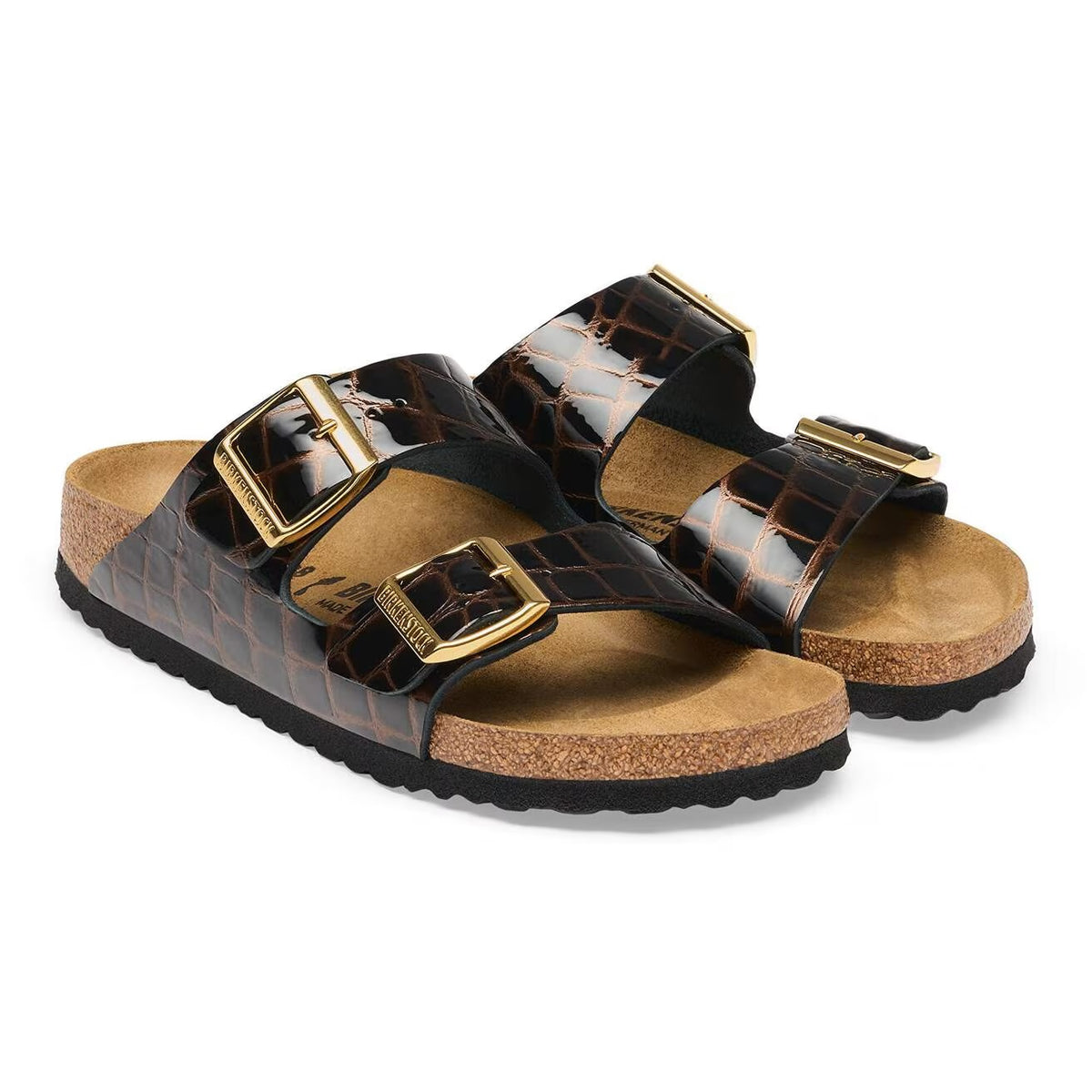 Birkenstock Arizona Black Embossed Animal Print 1032864