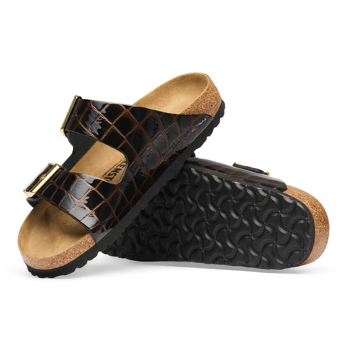 Birkenstock Arizona Black Embossed Animal Print 1032864