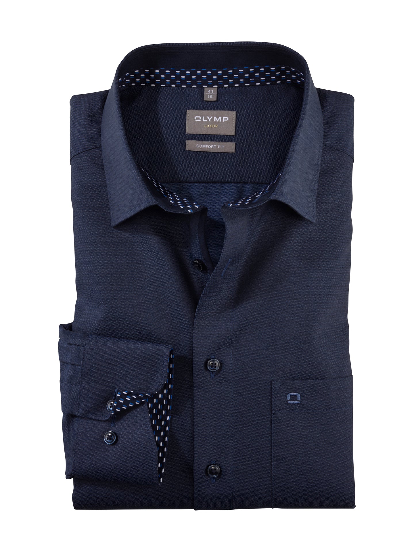 Olymp 1062 44 14 | Comfort Fit Shirt in Navy with Trim