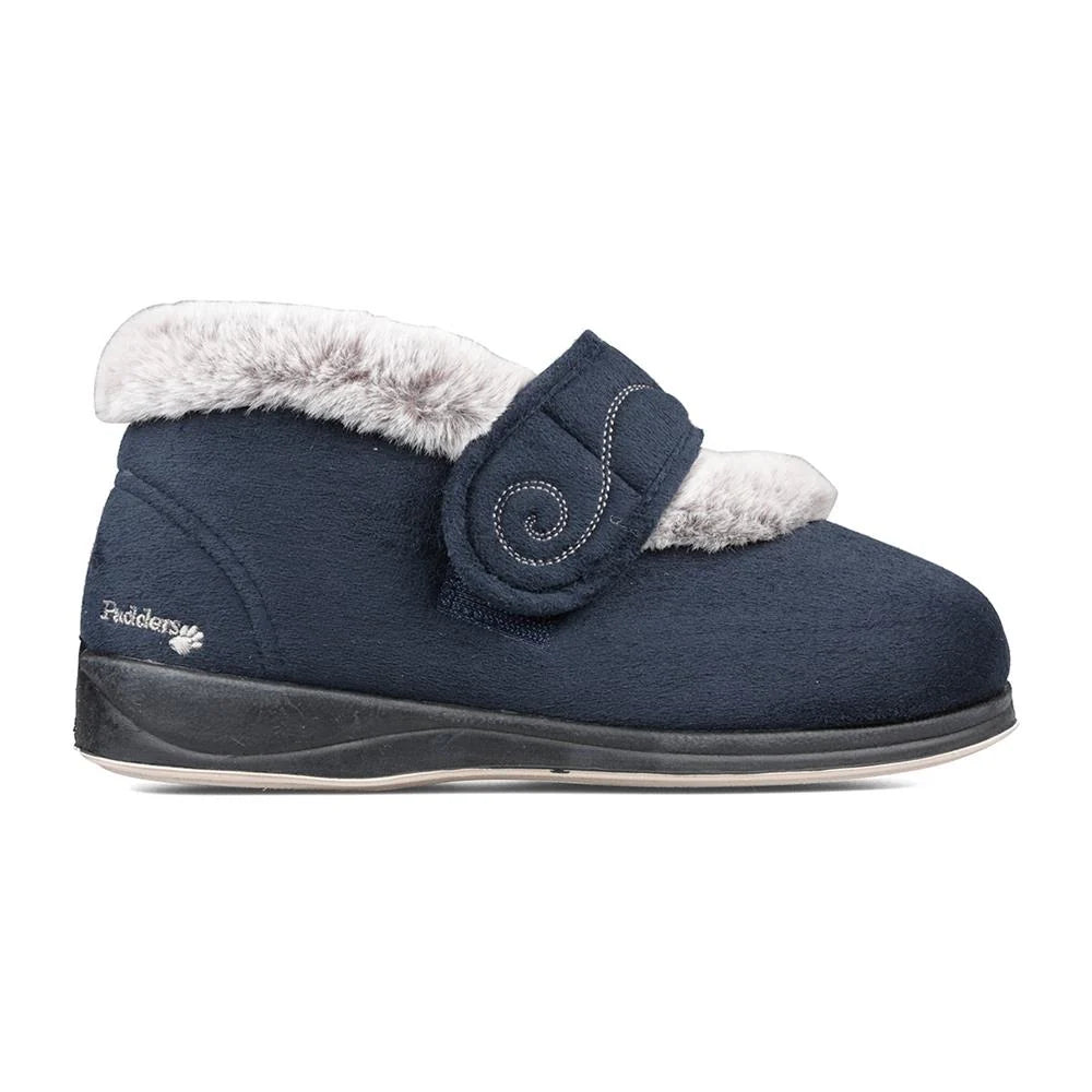 Padders Ladies Bootie Slippers Hush Navy