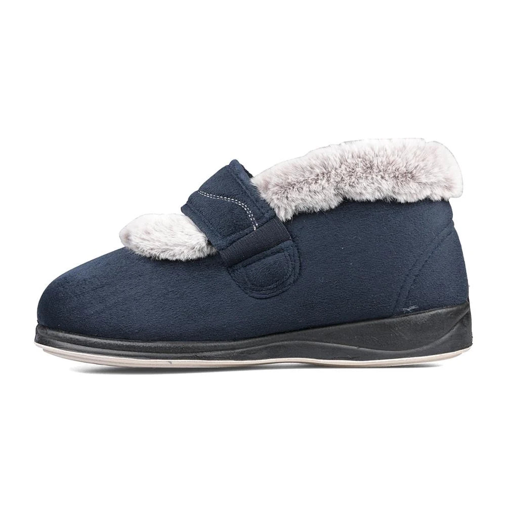 Padders Ladies Bootie Slippers Hush Navy