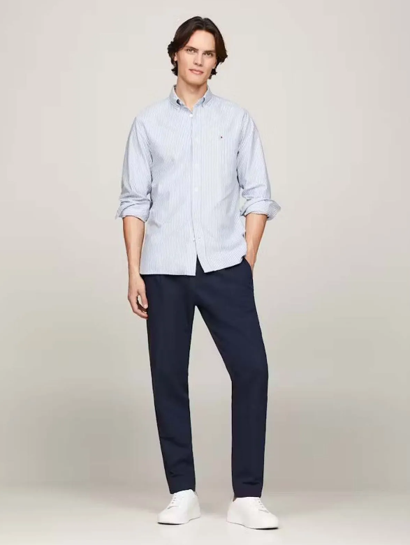 Tommy Hilfiger Stripe Shirt Blue and White mw0mw36238 0g0
