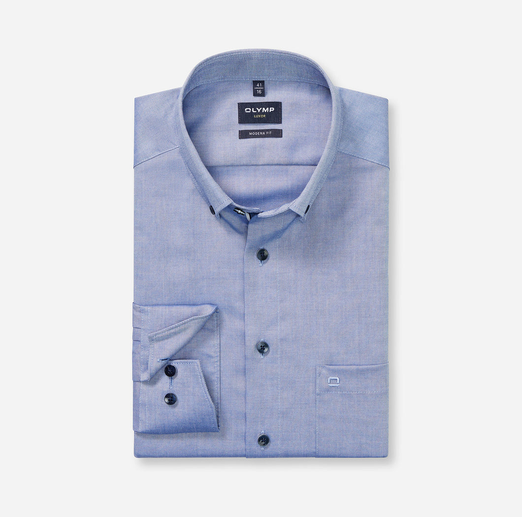 Olymp Button Down Smoke Blue Shirt 1216 84 13
