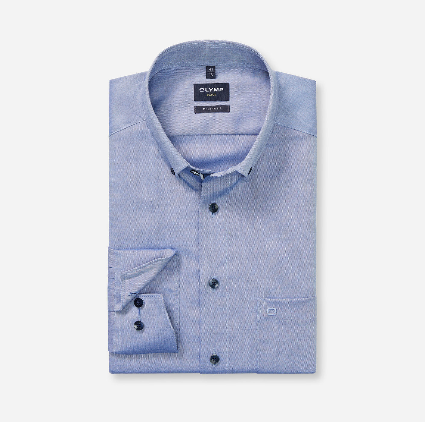 Olymp Button Down Smoke Blue Shirt 1216 84 13