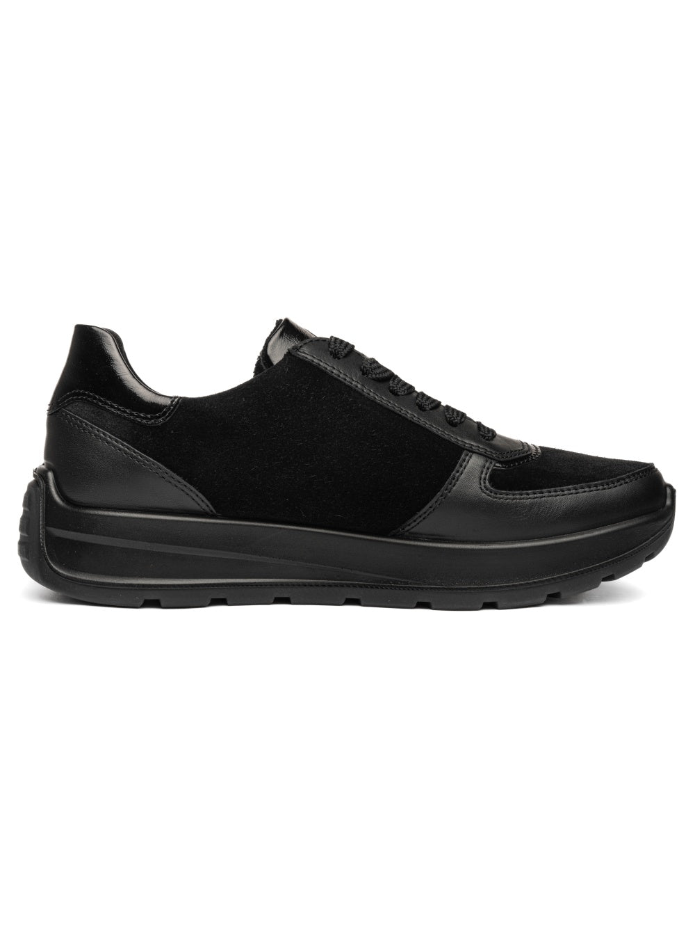 Ara New York Wide Trainers in Black with Leopard 12-25112-10