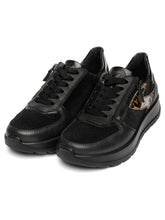 Load image into Gallery viewer, Ara New York Wide Trainers in Black with Leopard 12-25112-10