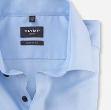 Load image into Gallery viewer, Olymp 1254 44 10 | Modern Fit Shirt in Light Blue with Navy Button
