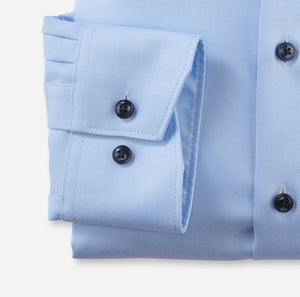 Olymp 1254 44 10 | Modern Fit Shirt in Light Blue with Navy Button