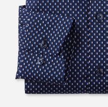 Load image into Gallery viewer, Olymp 1284 44 19 | Navy Shirt with Blue &amp; White Print in Modern Fit