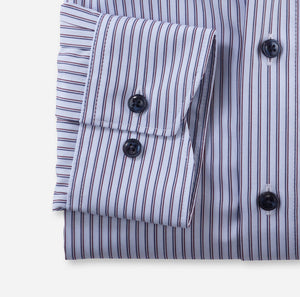 Olymp 1318 44 39 | Navy & Burgundy Striped Shirt in Modern Fit