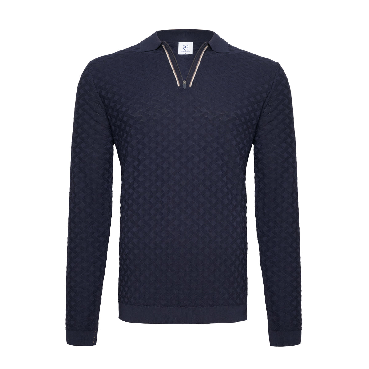 R2 Amsterdam Navy Long Sleeve Polo 134.polo-ls.001 10