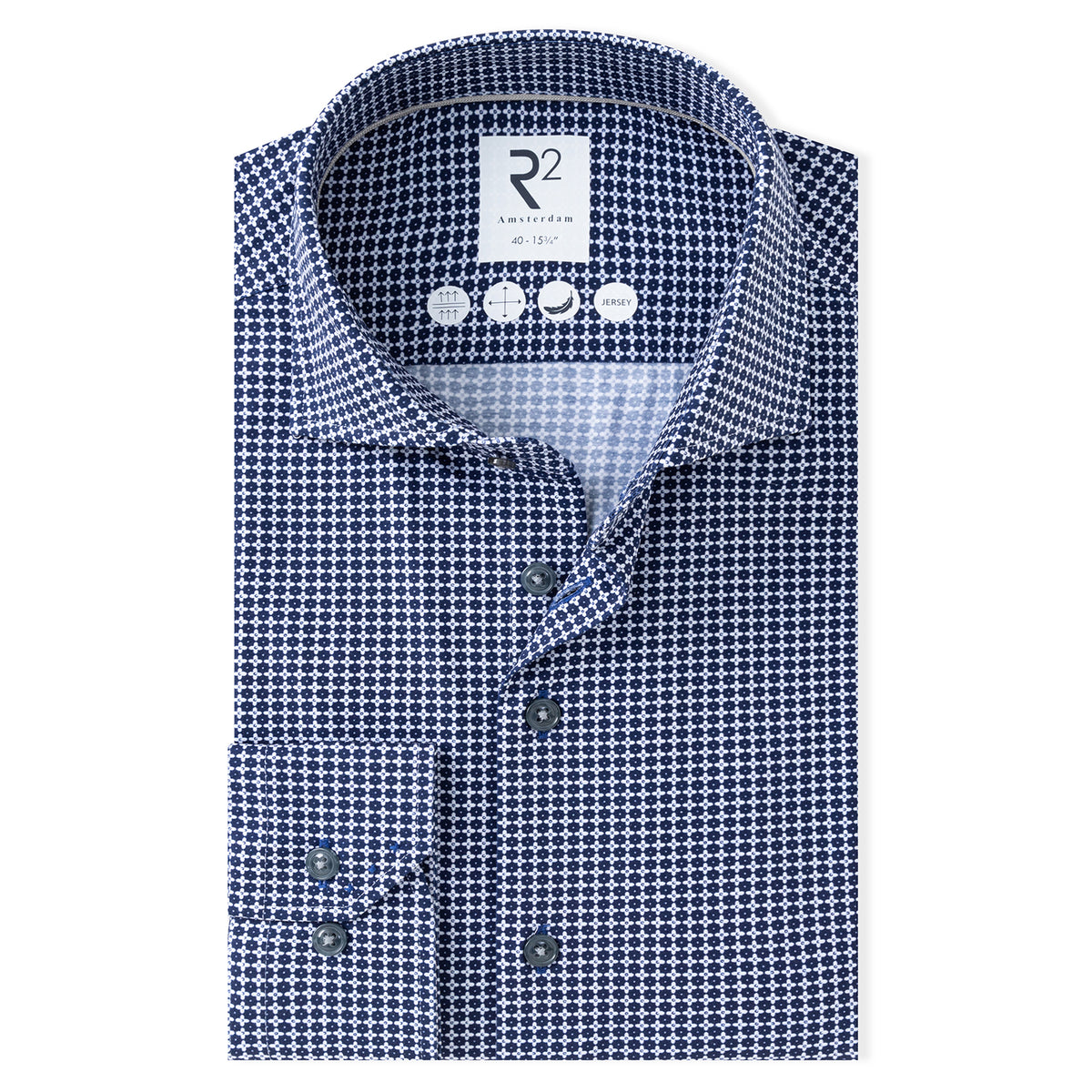 R2 Amsterdam Navy Print Jersey Stretch Shirt 134.wsp.006