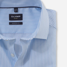 Load image into Gallery viewer, Olymp Blue Bengal Stripe Shirt 1358 74 11