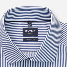 Load image into Gallery viewer, Olymp Marine Navy Bengal Stripe Shirt 1358 74 18