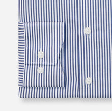 Load image into Gallery viewer, Olymp Marine Navy Bengal Stripe Shirt 1358 74 18