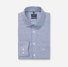 Load image into Gallery viewer, Olymp Marine Navy Bengal Stripe Shirt 1358 74 18