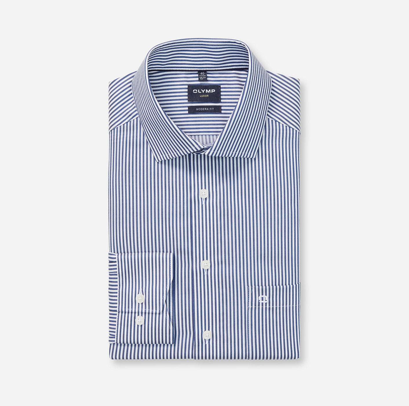Olymp Marine Navy Bengal Stripe Shirt 1358 74 18