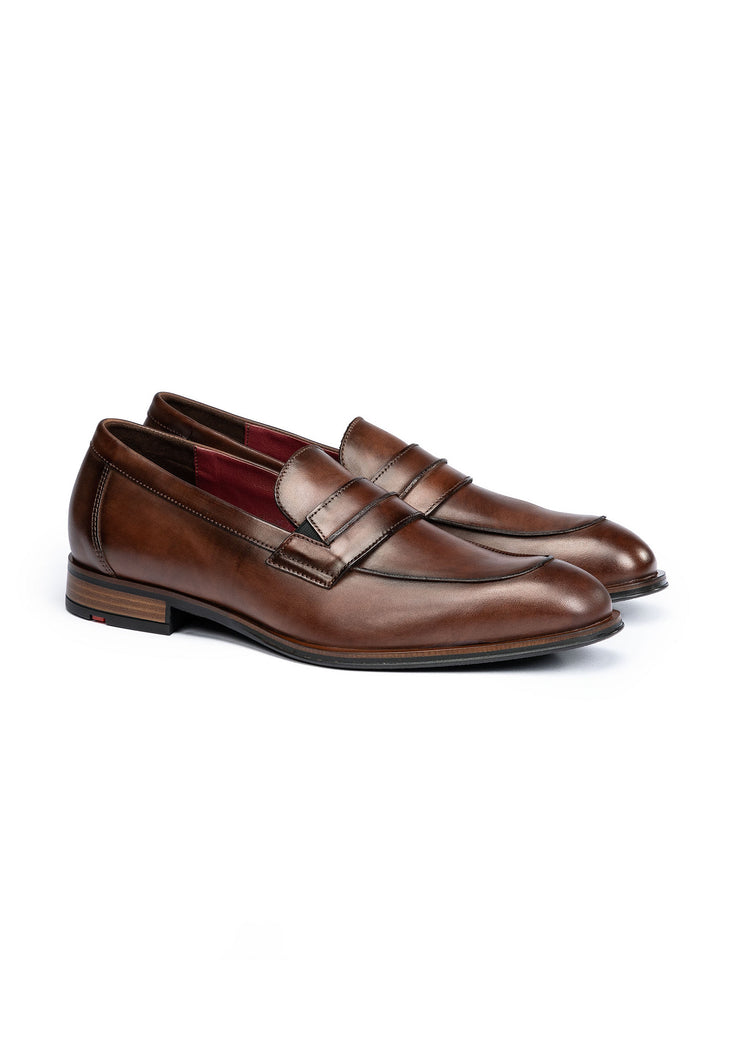 Lloyd Sabres 14-011 | Smooth Leather Slip On Shoes in Dark Brown