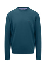 Load image into Gallery viewer, Fynch Hatton | Superfine Cotton Crew Jumper in Dark Teal | 1414 210 624