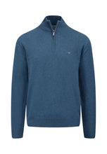 Load image into Gallery viewer, Fynch Hatton | Superfine Cotton 1/2 Zip Jumper in Azure Blue | 1414 215 634