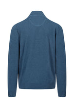 Load image into Gallery viewer, Fynch Hatton | Superfine Cotton 1/2 Zip Jumper in Azure Blue | 1414 215 634