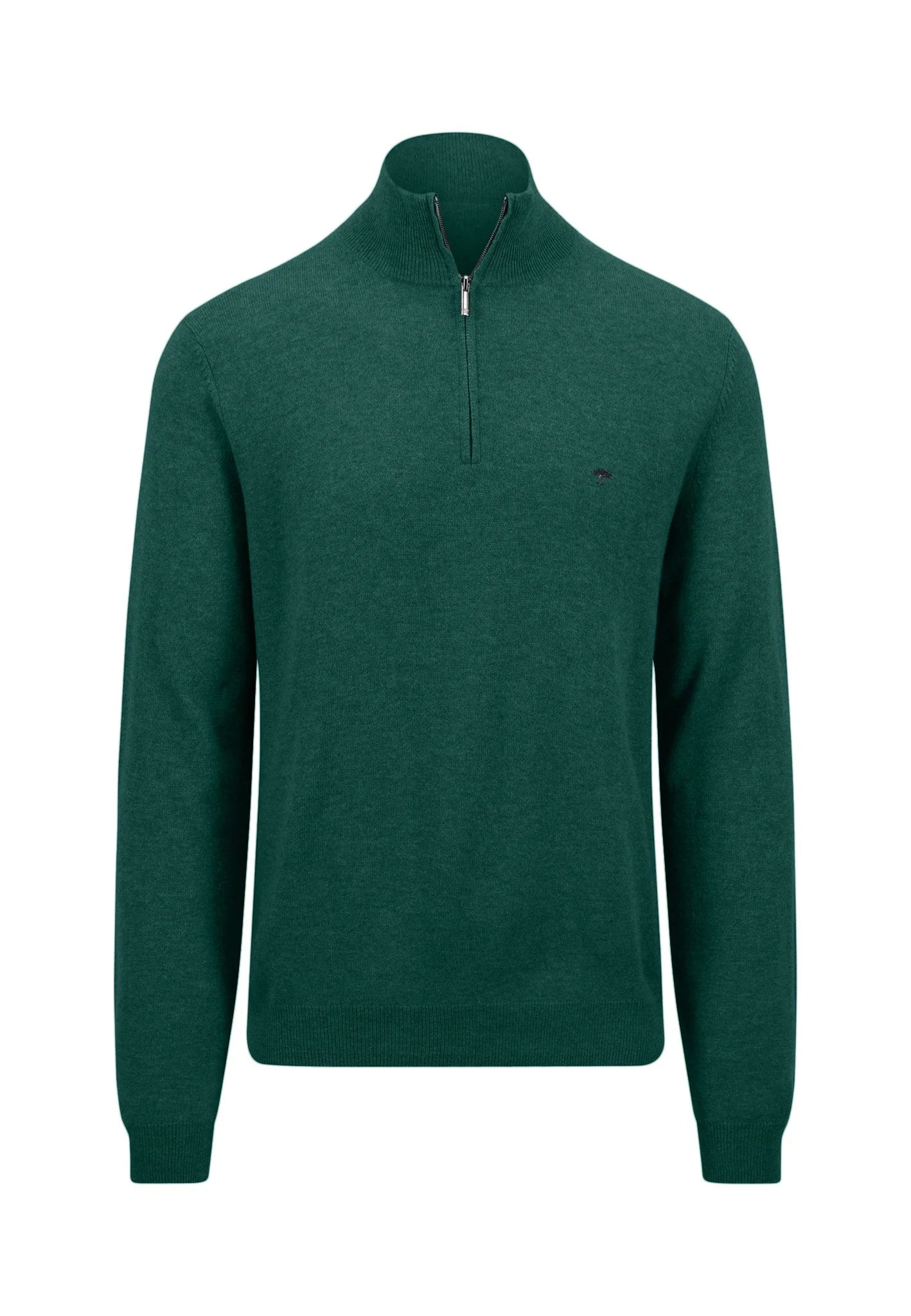 Fynch Hatton | Wool 1/2 Zip Jumper in Emerald Green | 1414 802 707