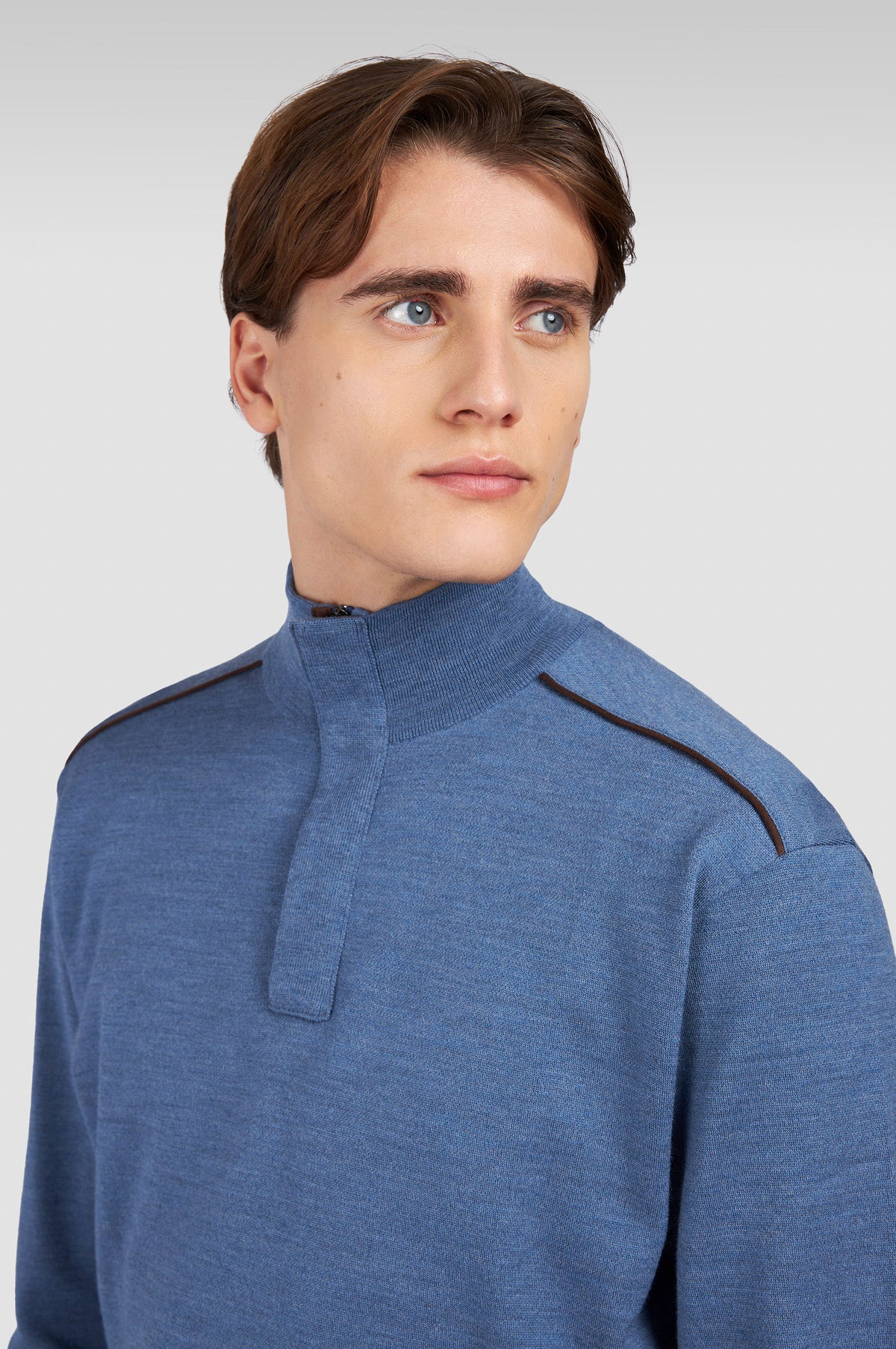 Paul Shark Merino Wool Zip Knit in Indigo 15311103 635