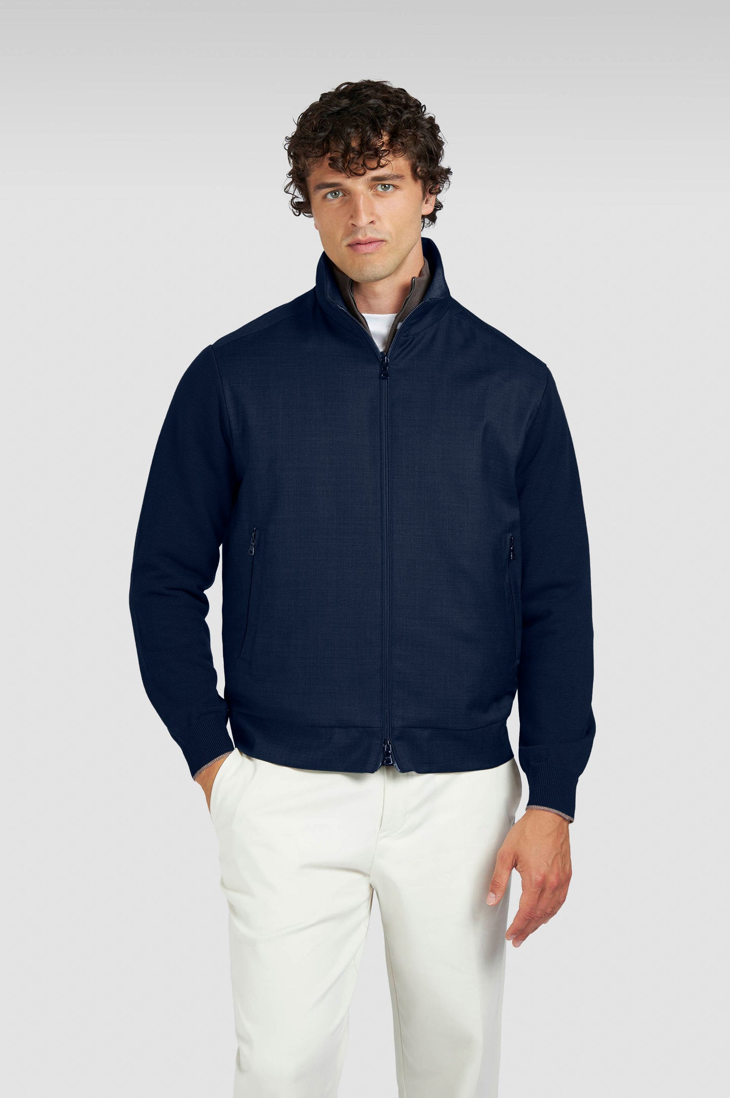 Paul&Shark | Waterproof Merino Wool Hybrid in Navy with Italy's Loro Piana’s Rain System | 15311221 050