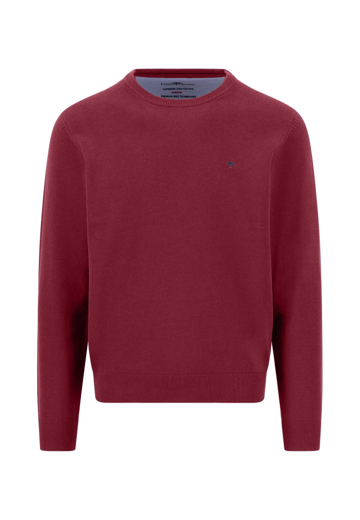 Fynch Hatton Brick Red Crew Knit 1614 210 346