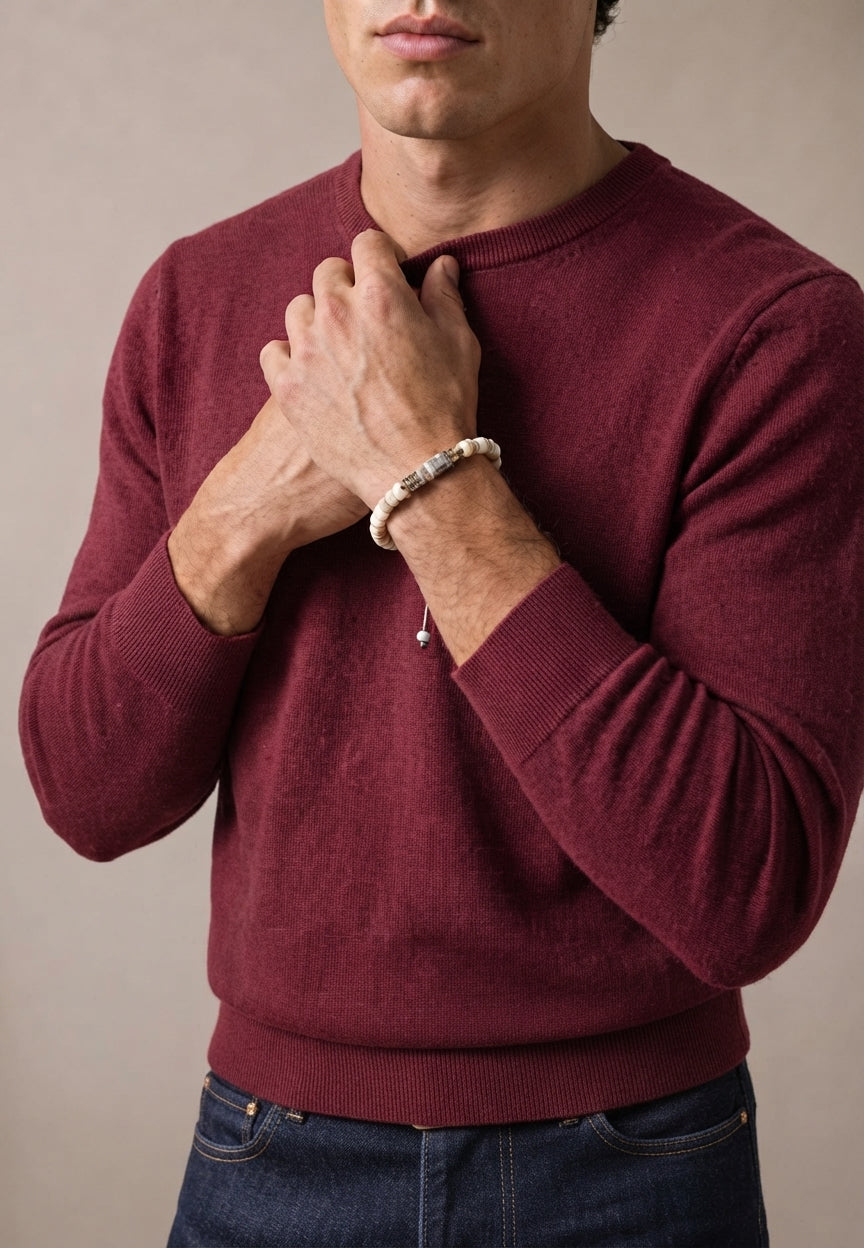 Fynch Hatton Brick Red Crew Knit 1614 210 346