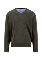 Fynch Hatton Cypress Green V Neck Knit 1614 211 749