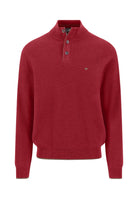 Fynch Hatton Brick Red Button Placket Jumper 1614 219 346