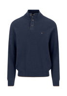 Fynch Hatton Ink Blue Button Placket Jumper 1614 219 661