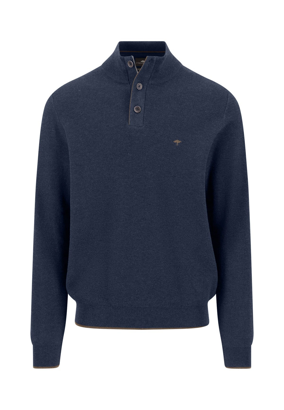 Fynch Hatton Ink Blue Button Placket Jumper 1614 219 661